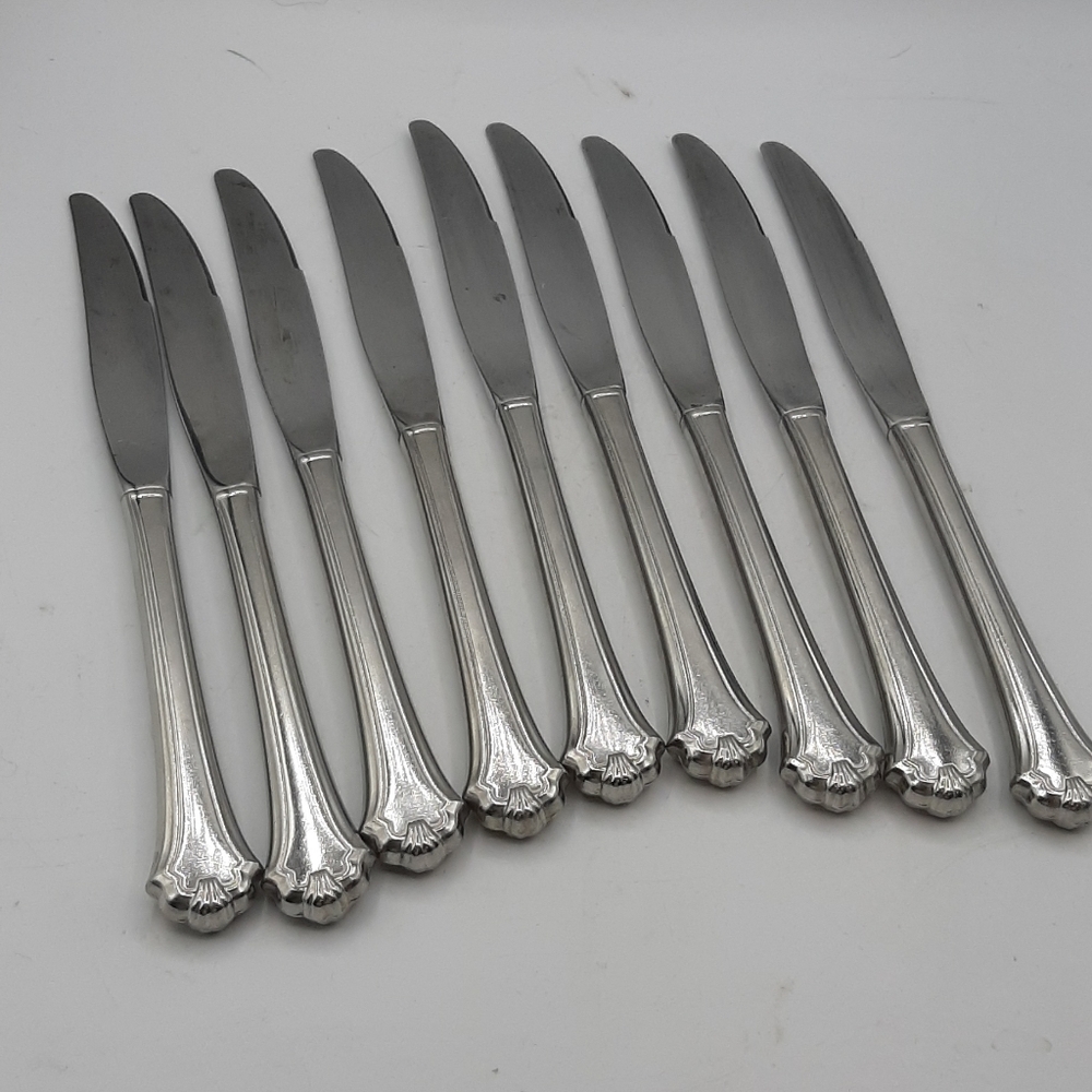 Oneida Midtowne Stainless Flatware Lot Of 9 Dinner Knives 9" Vintage